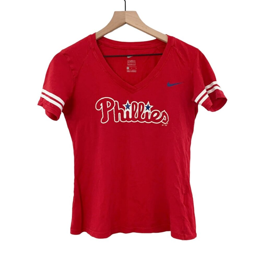 Nike Phillies Red V-Neck Tee